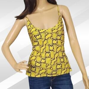 2/$50 L'Agence Yellow Snakeskin Print Tank Top Size XS | Sleeveless Blouse Chic